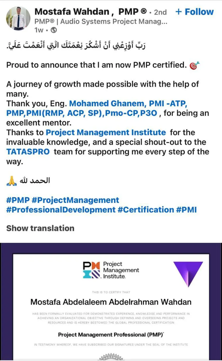 Success post from an Easy PMP graduate