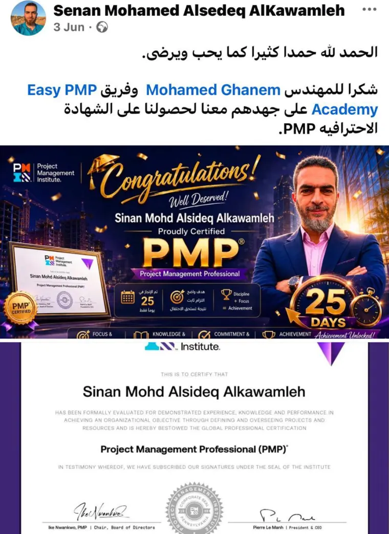 Success post from an Easy PMP graduate