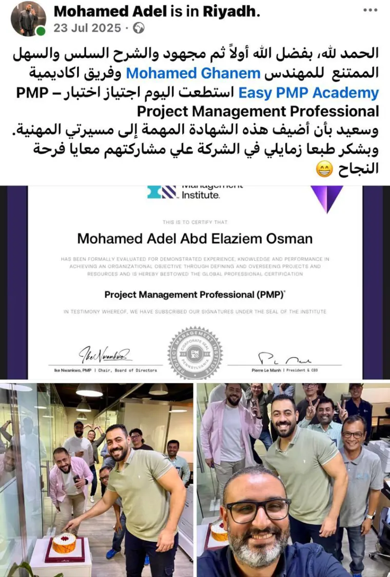 Success post from an Easy PMP graduate